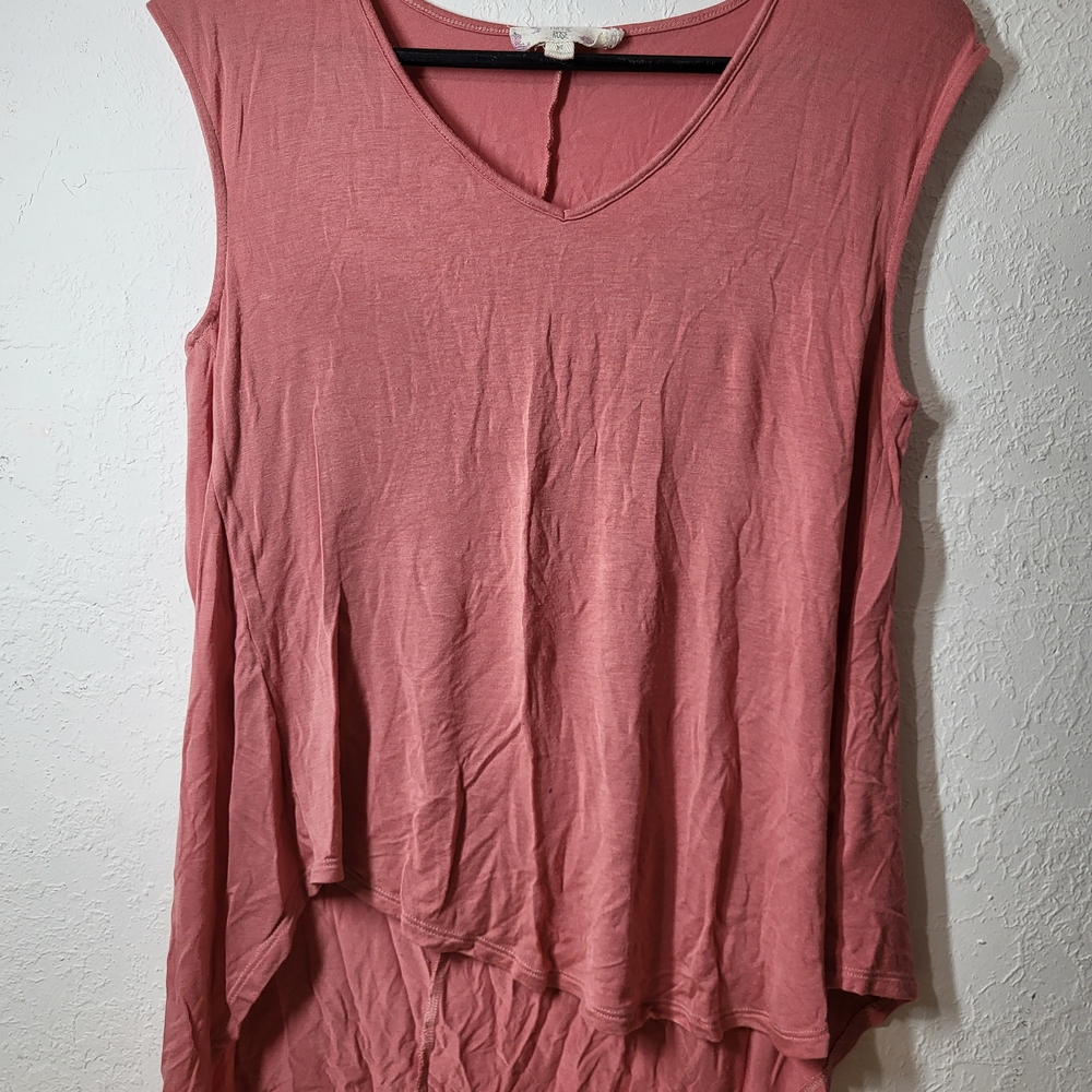 Hippie Rose Dusty Pink U-Neck Asymmetrical Tank Top